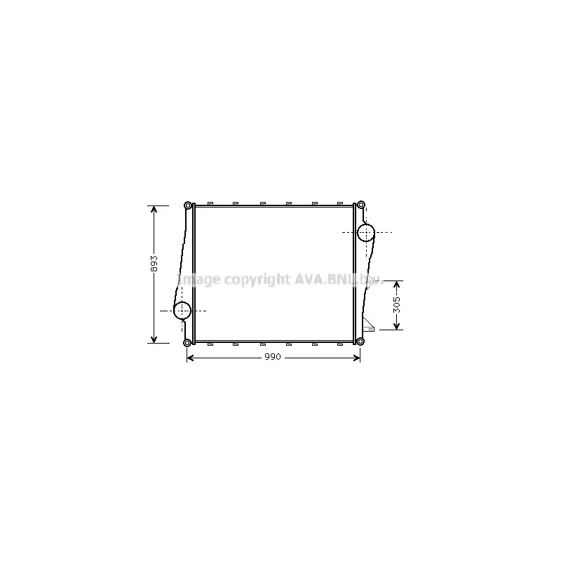 Intercooler, échangeur AVA QUALITY COOLING VL4022