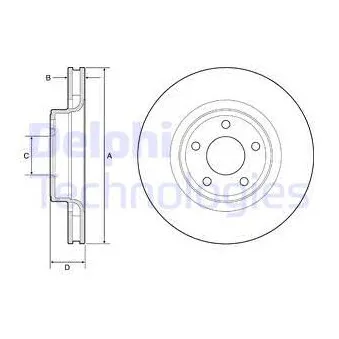 Jeu de 2 disques de frein avant DELPHI