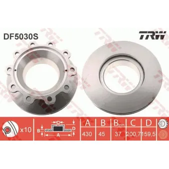 Jeu de 2 disques de frein avant TRW DF5030S