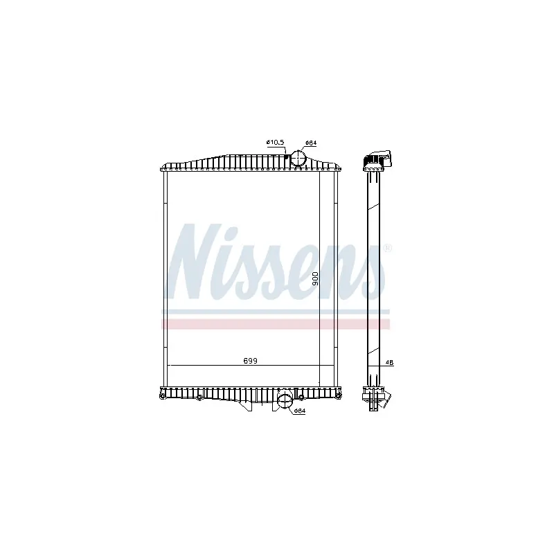 Radiateur, refroidissement du moteur NISSENS 654630