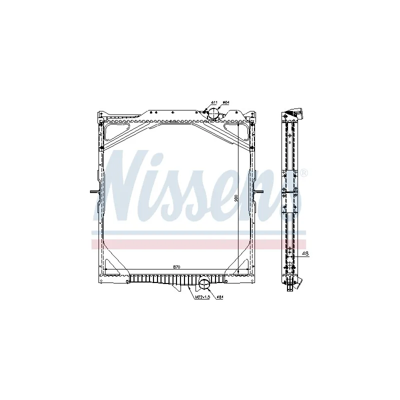 Radiateur, refroidissement du moteur NISSENS 65462A