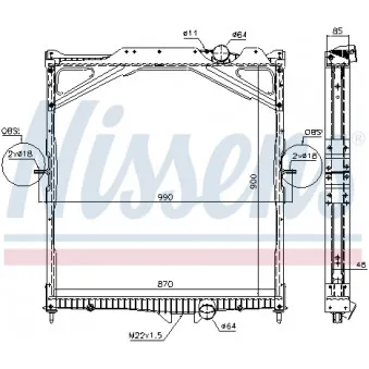 Radiateur, refroidissement du moteur NISSENS