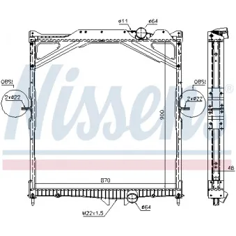 Radiateur, refroidissement du moteur NISSENS