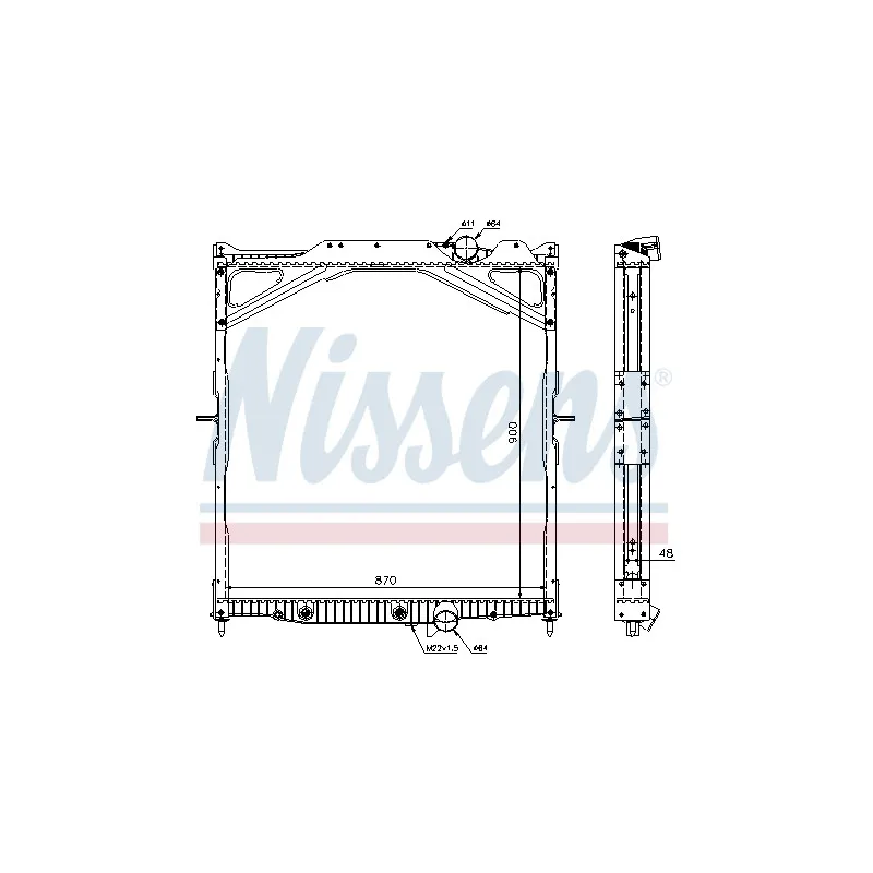 Radiateur, refroidissement du moteur NISSENS 65472A