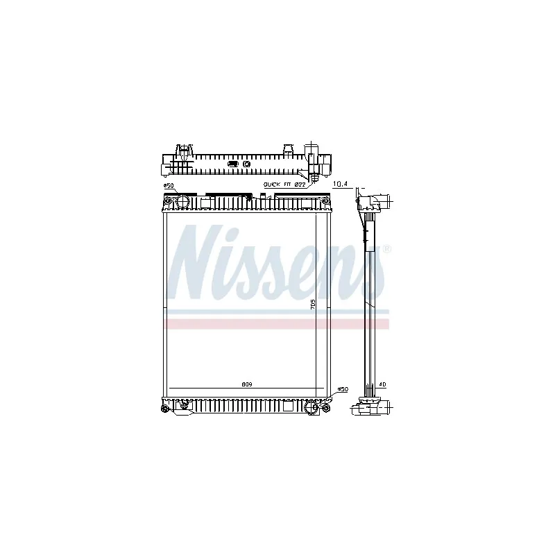 Radiateur, refroidissement du moteur NISSENS 67227
