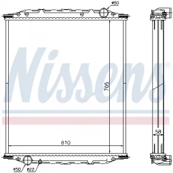 Radiateur, refroidissement du moteur NISSENS