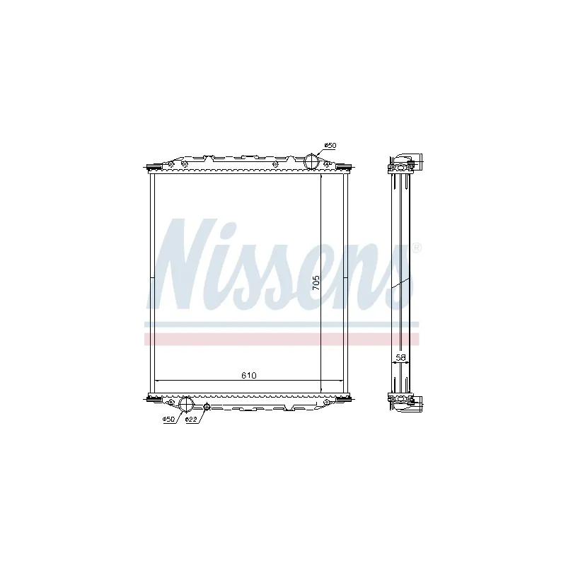 Radiateur, refroidissement du moteur NISSENS 672200
