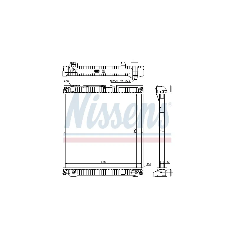 Radiateur, refroidissement du moteur NISSENS 67224A