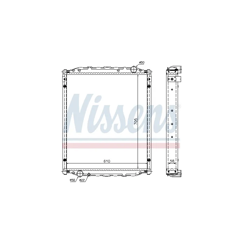 Radiateur, refroidissement du moteur NISSENS 67220A