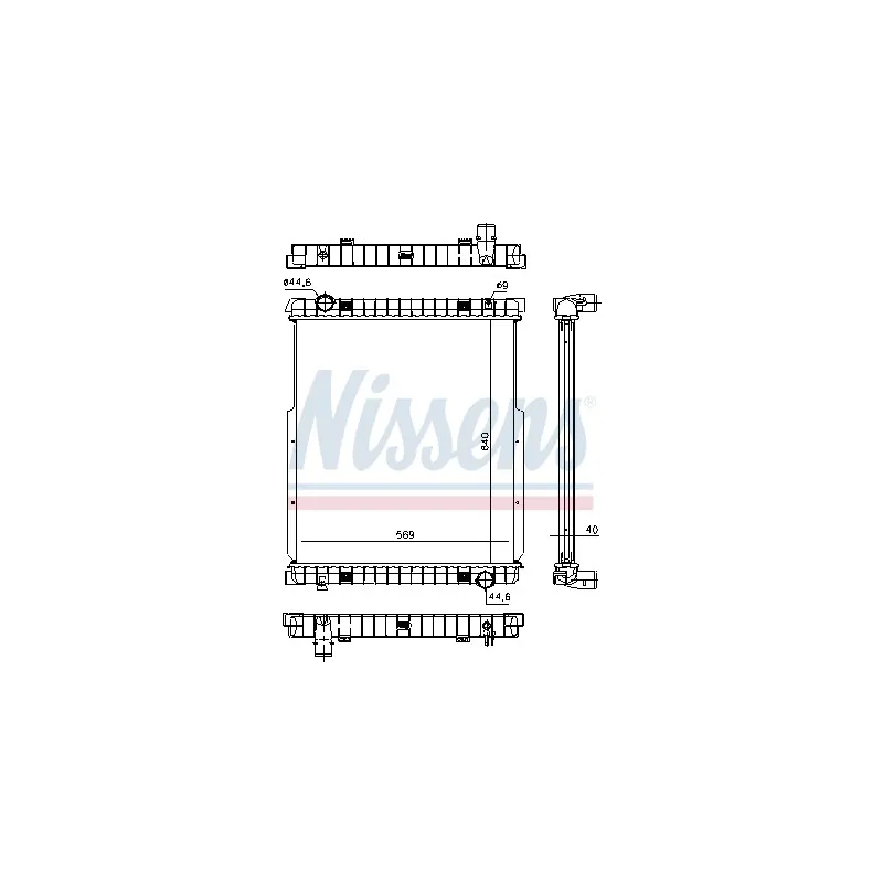 Radiateur, refroidissement du moteur NISSENS 63332
