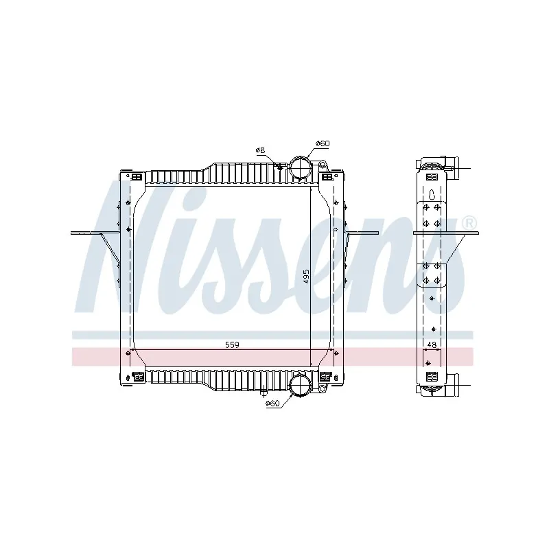 Radiateur, refroidissement du moteur NISSENS 63784