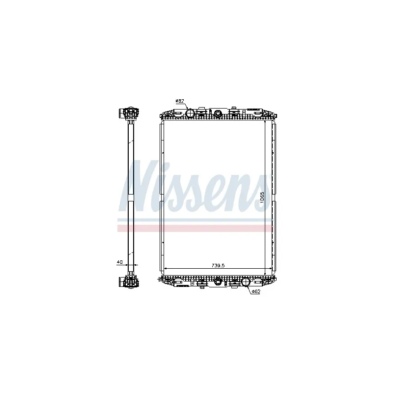 Radiateur, refroidissement du moteur NISSENS 67219