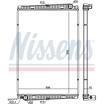 Radiateur, refroidissement du moteur NISSENS