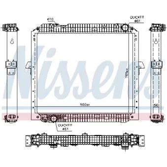 Radiateur, refroidissement du moteur NISSENS