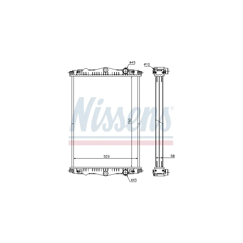 Radiateur, refroidissement du moteur NISSENS 614440
