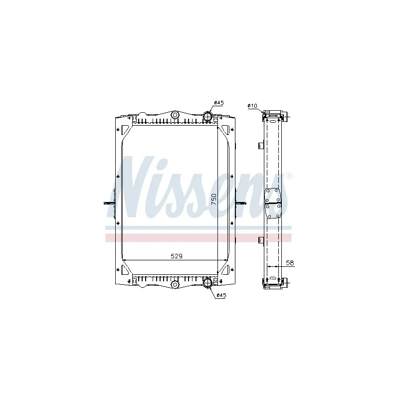 Radiateur, refroidissement du moteur NISSENS 61444A