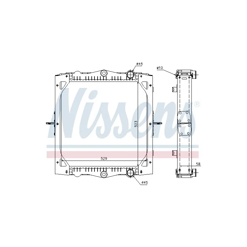 Radiateur, refroidissement du moteur NISSENS 61445A
