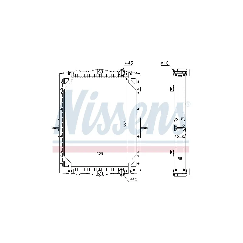 Radiateur, refroidissement du moteur NISSENS 61452