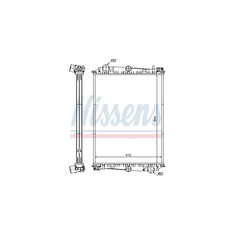 Radiateur, refroidissement du moteur NISSENS 614400
