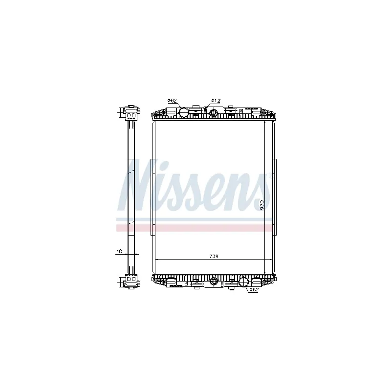 Radiateur, refroidissement du moteur NISSENS 614190
