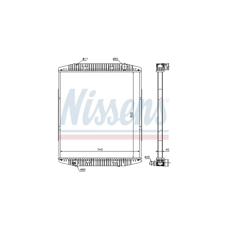 Radiateur, refroidissement du moteur NISSENS 619730