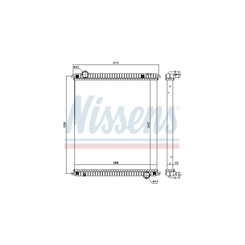 Radiateur, refroidissement du moteur NISSENS 61967