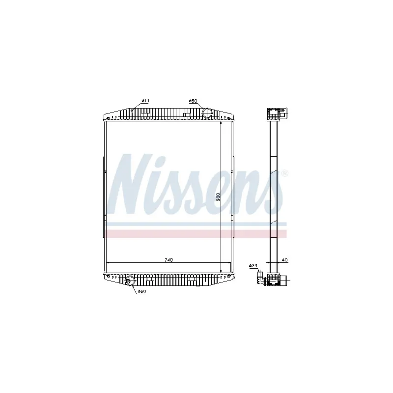Radiateur, refroidissement du moteur NISSENS 619710