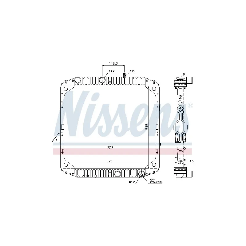 Radiateur, refroidissement du moteur NISSENS 62563