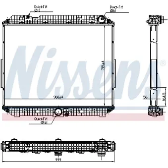 Radiateur, refroidissement du moteur NISSENS