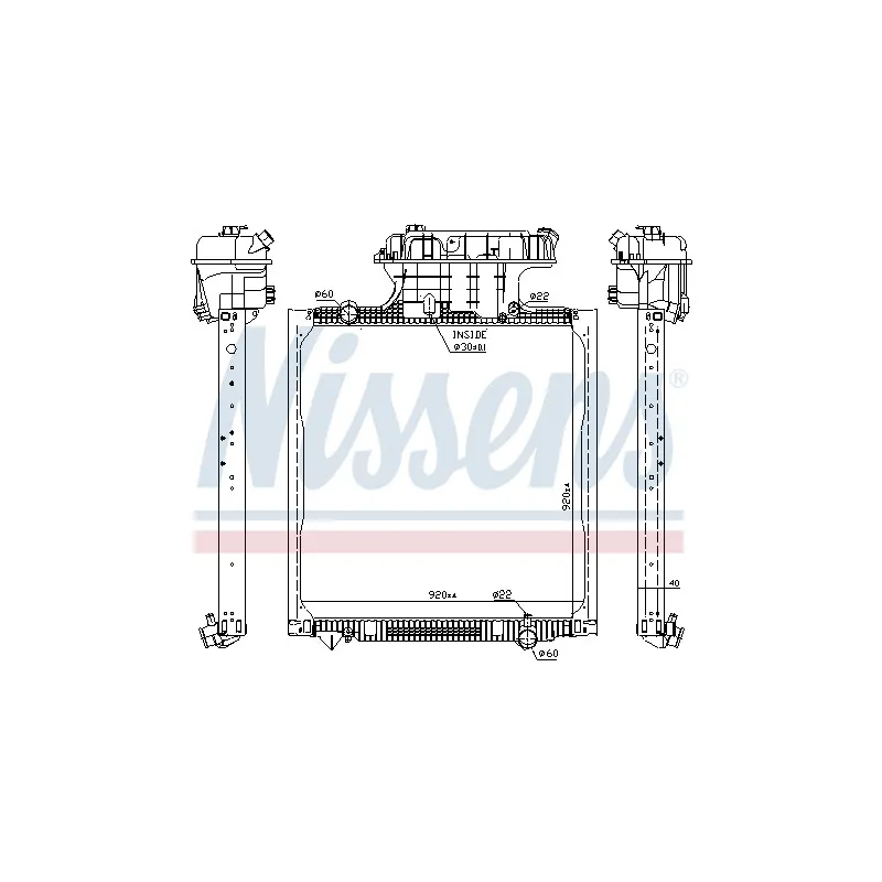 Radiateur, refroidissement du moteur NISSENS 62873