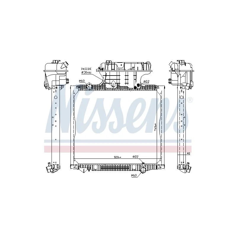 Radiateur, refroidissement du moteur NISSENS 62875