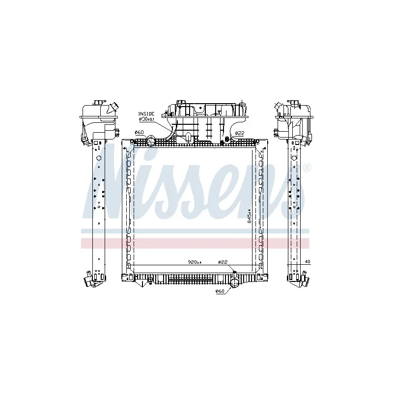 Radiateur, refroidissement du moteur NISSENS 628757