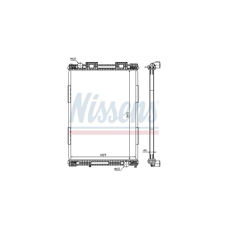 Radiateur, refroidissement du moteur NISSENS 628700