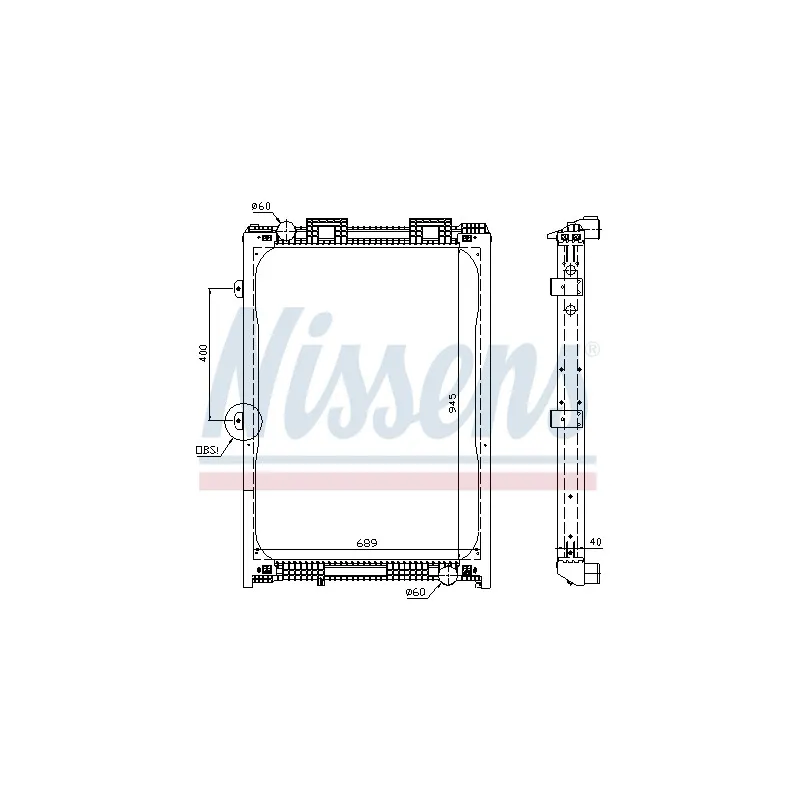 Radiateur, refroidissement du moteur NISSENS 62870A