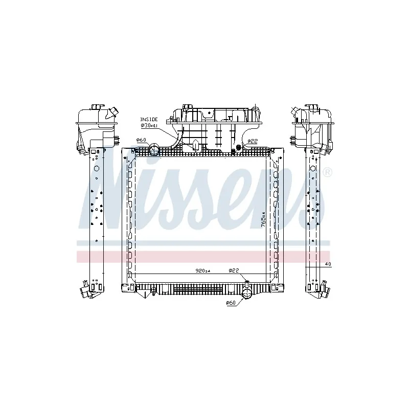 Radiateur, refroidissement du moteur NISSENS 628756