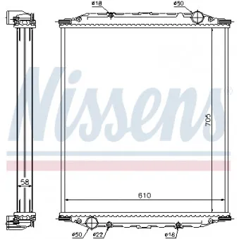 Radiateur, refroidissement du moteur NISSENS