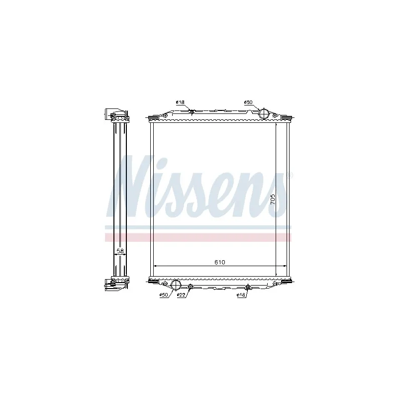 Radiateur, refroidissement du moteur NISSENS 628780