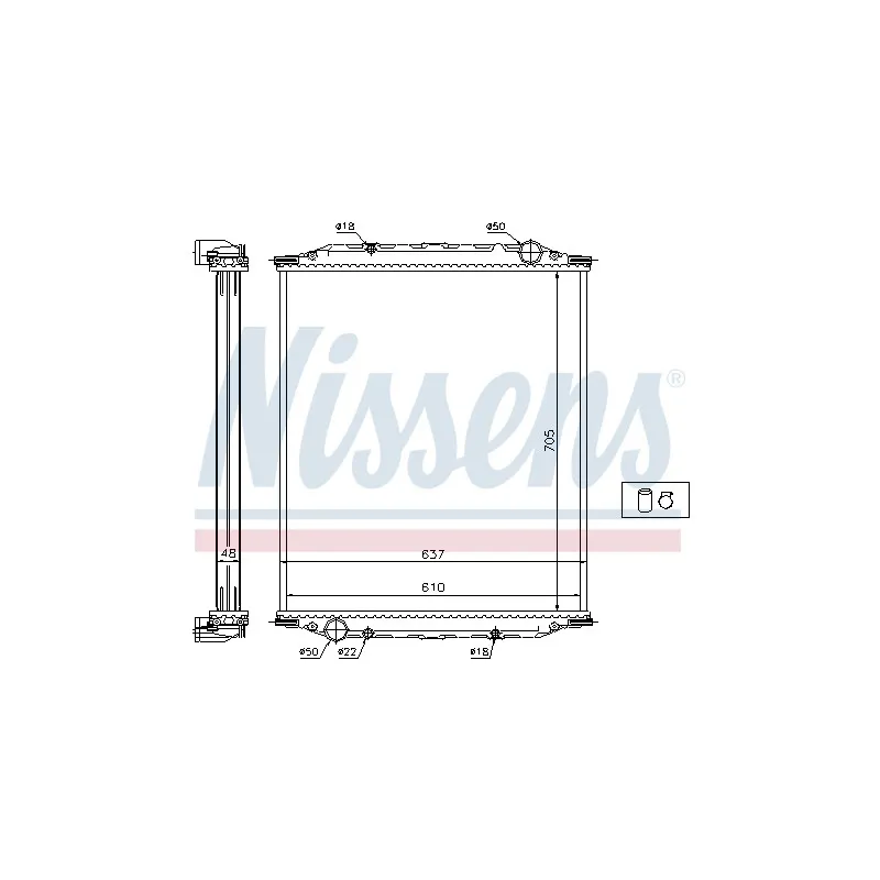 Radiateur, refroidissement du moteur NISSENS 628790