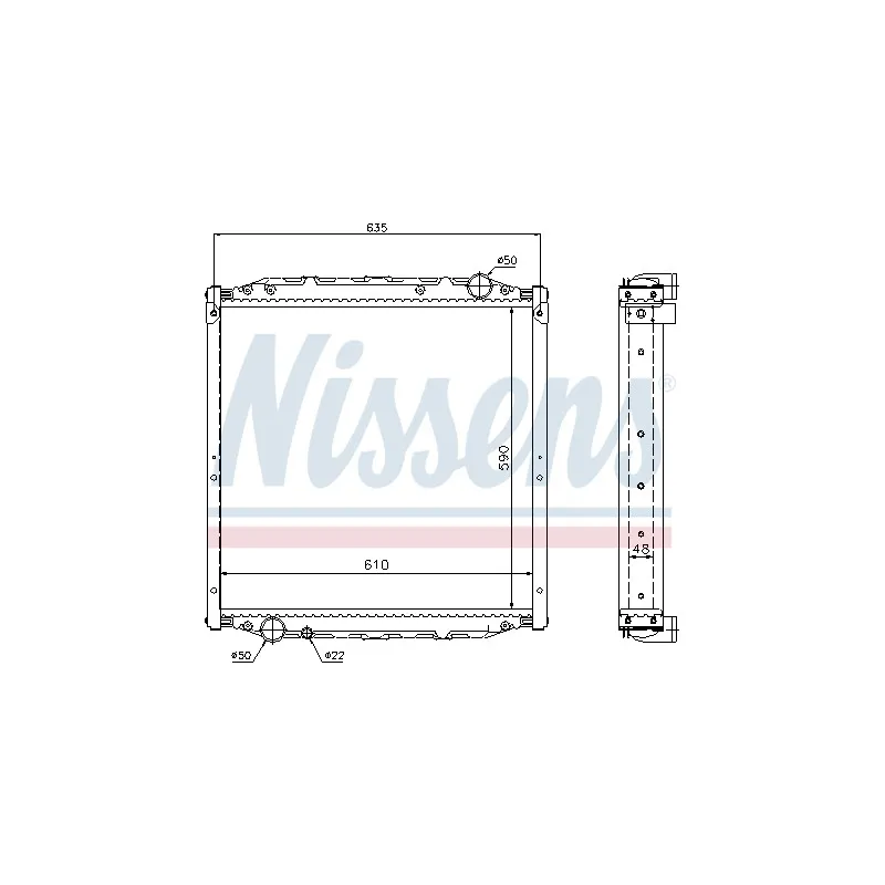 Radiateur, refroidissement du moteur NISSENS 62880A