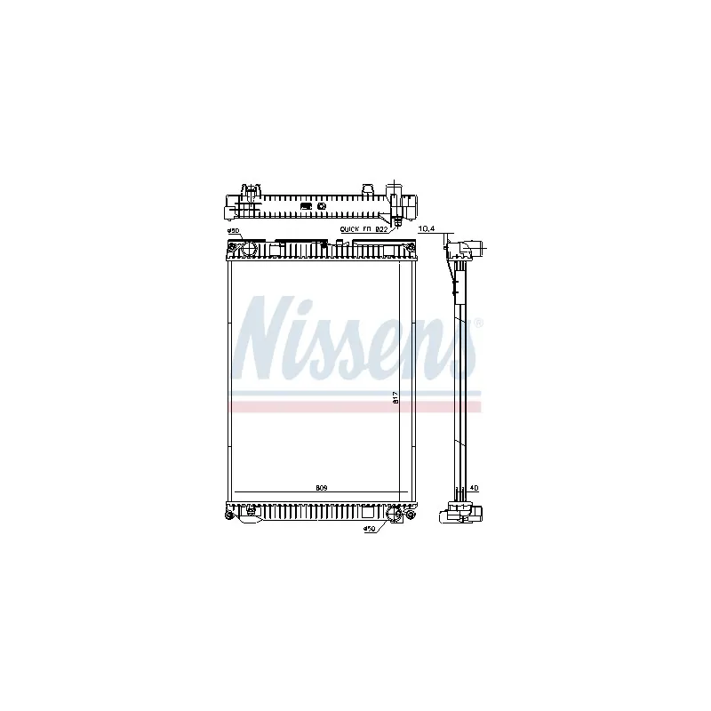 Radiateur, refroidissement du moteur NISSENS 628763