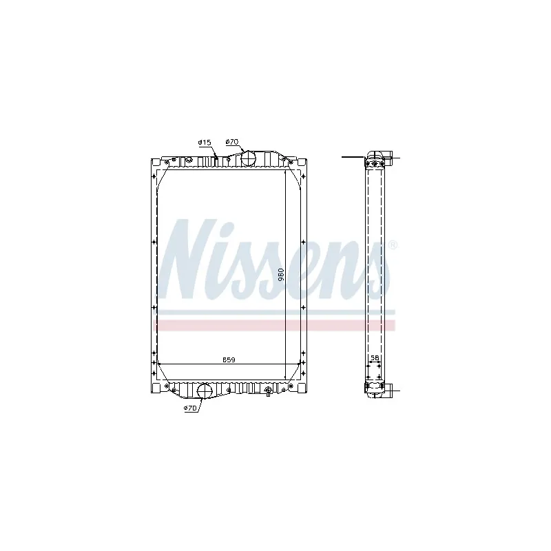 Radiateur, refroidissement du moteur NISSENS 69604A