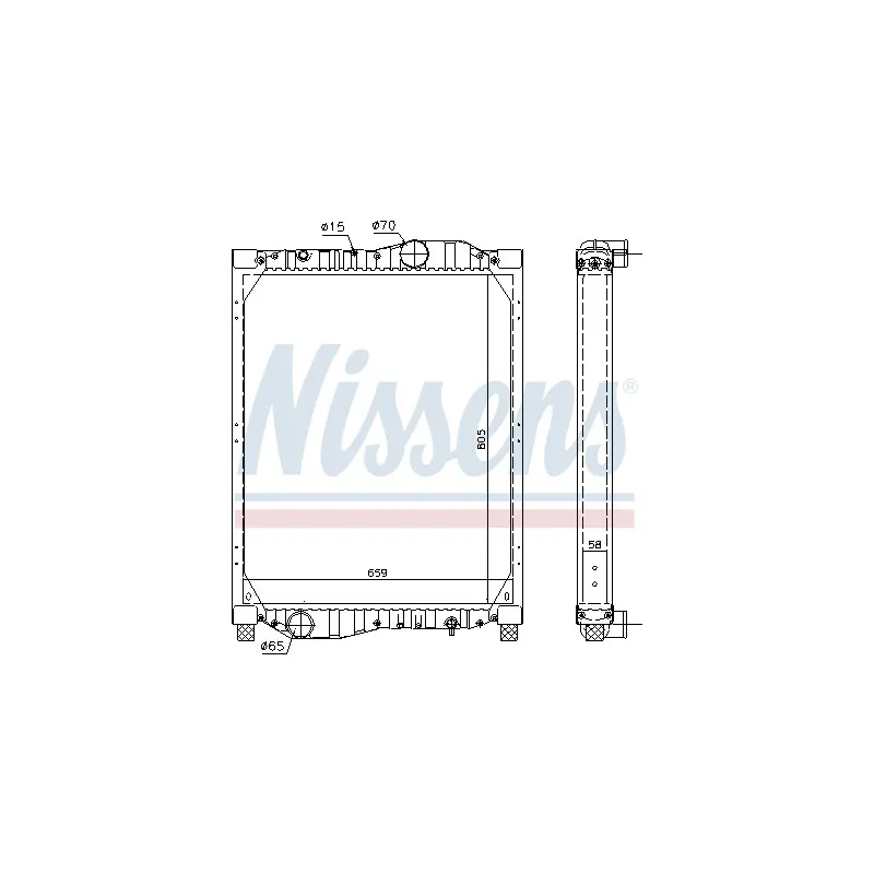 Radiateur, refroidissement du moteur NISSENS 69609