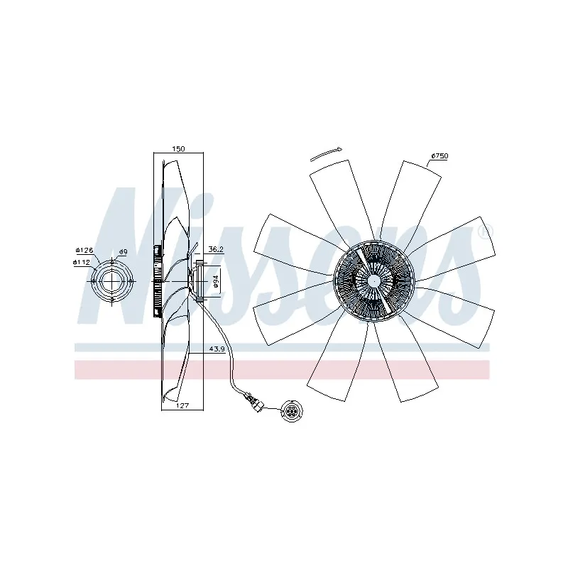Embrayage, ventilateur de radiateur NISSENS 86027
