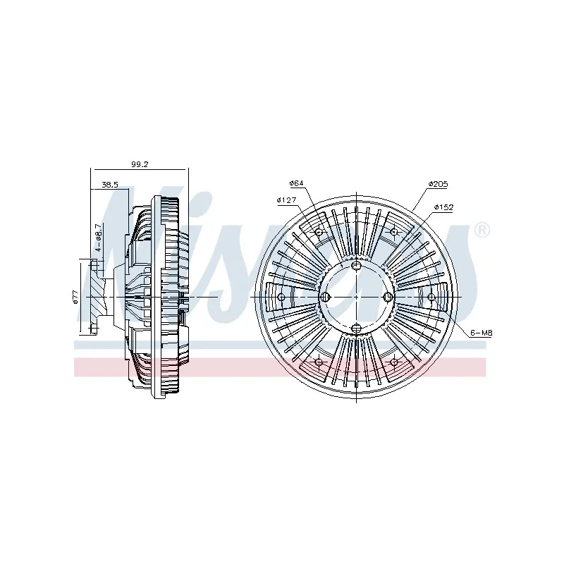 Embrayage, ventilateur de radiateur NISSENS 86084