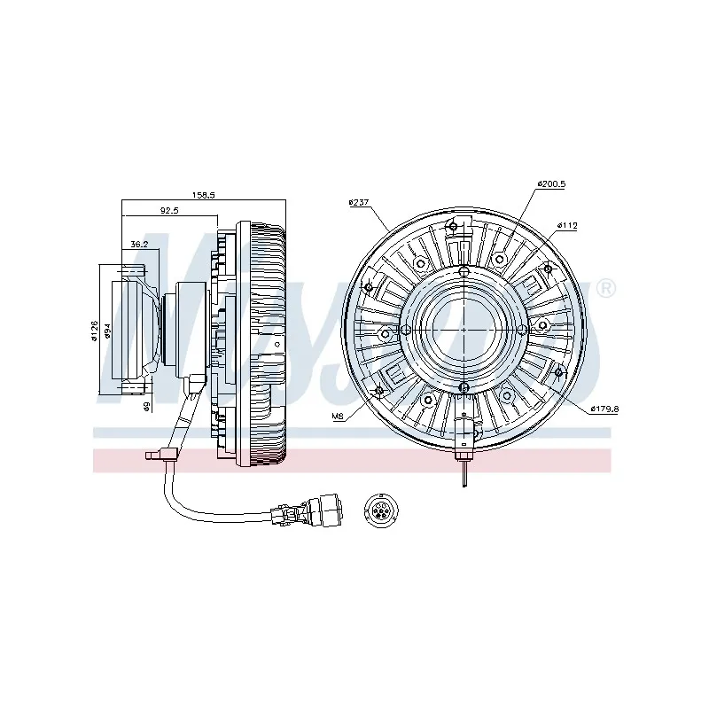 Embrayage, ventilateur de radiateur NISSENS 86075