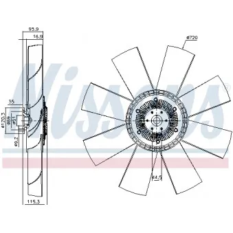 Embrayage, ventilateur de radiateur NISSENS 86161
