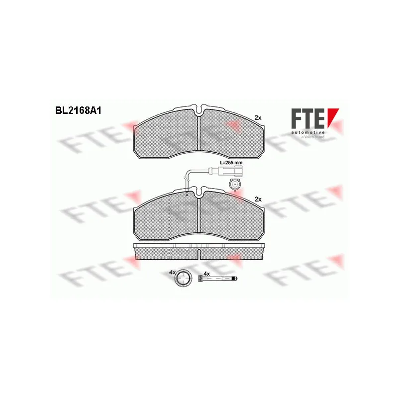 Jeu de 4 plaquettes de frein avant FTE BL2168A1