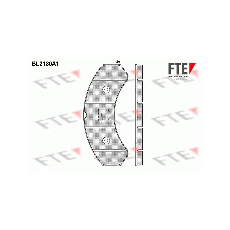 Jeu de 4 plaquettes de frein avant FTE BL2180A1