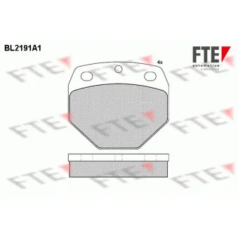 Jeu de 4 plaquettes de frein avant FTE