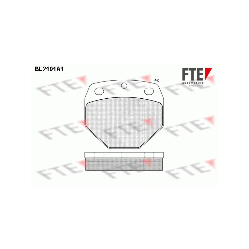 Jeu de 4 plaquettes de frein avant FTE BL2191A1